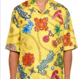 Versace graphic print silk shirt large US41